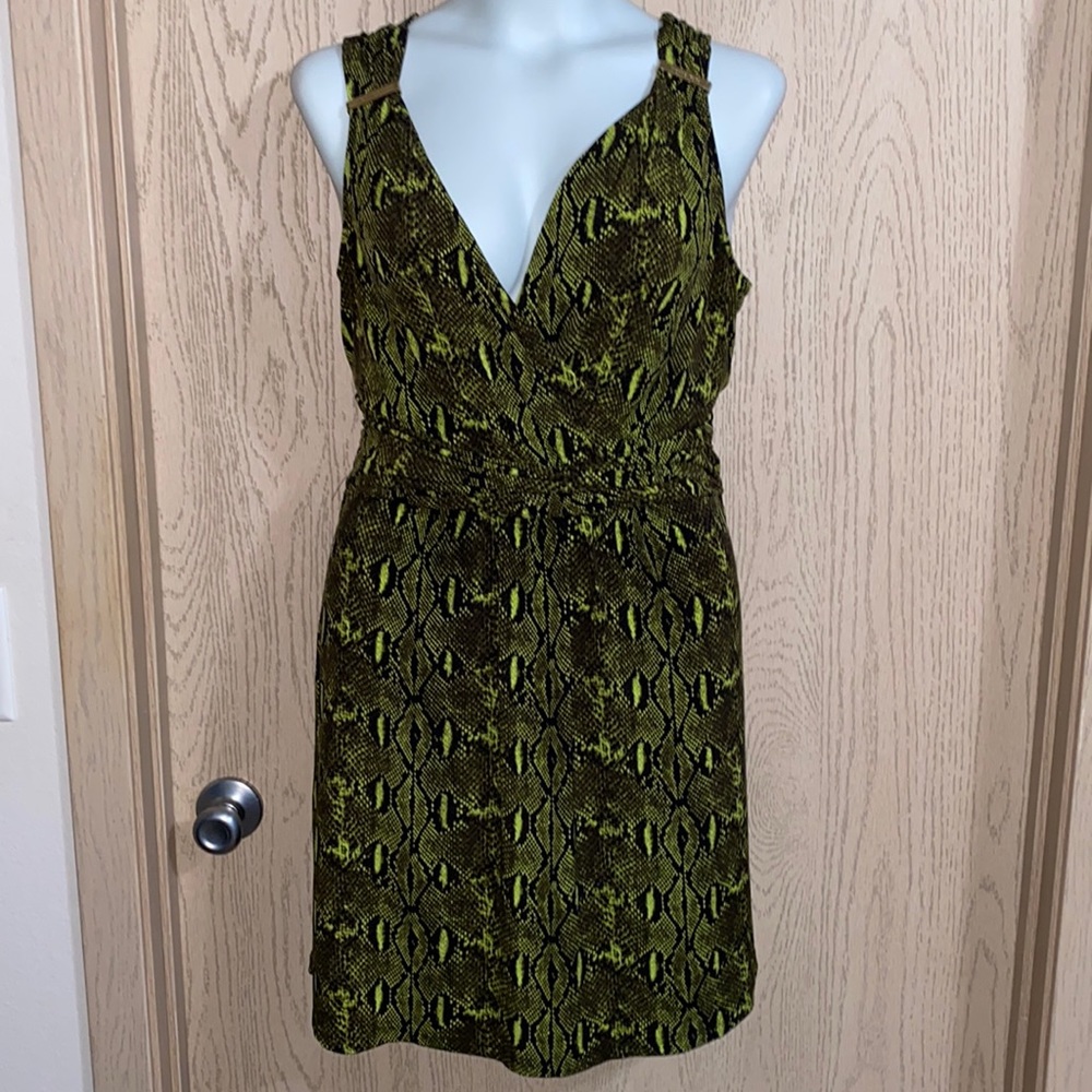 Micheal Kors size 14 snake print gold detail dress